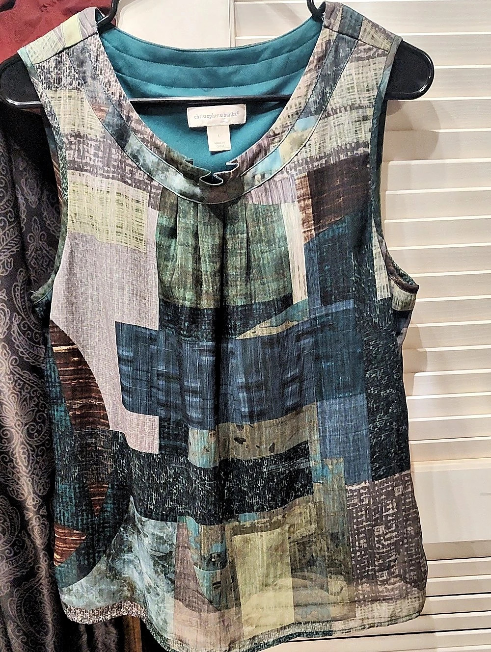 Christopher & Banks Abstract Print Tank Top Size Large